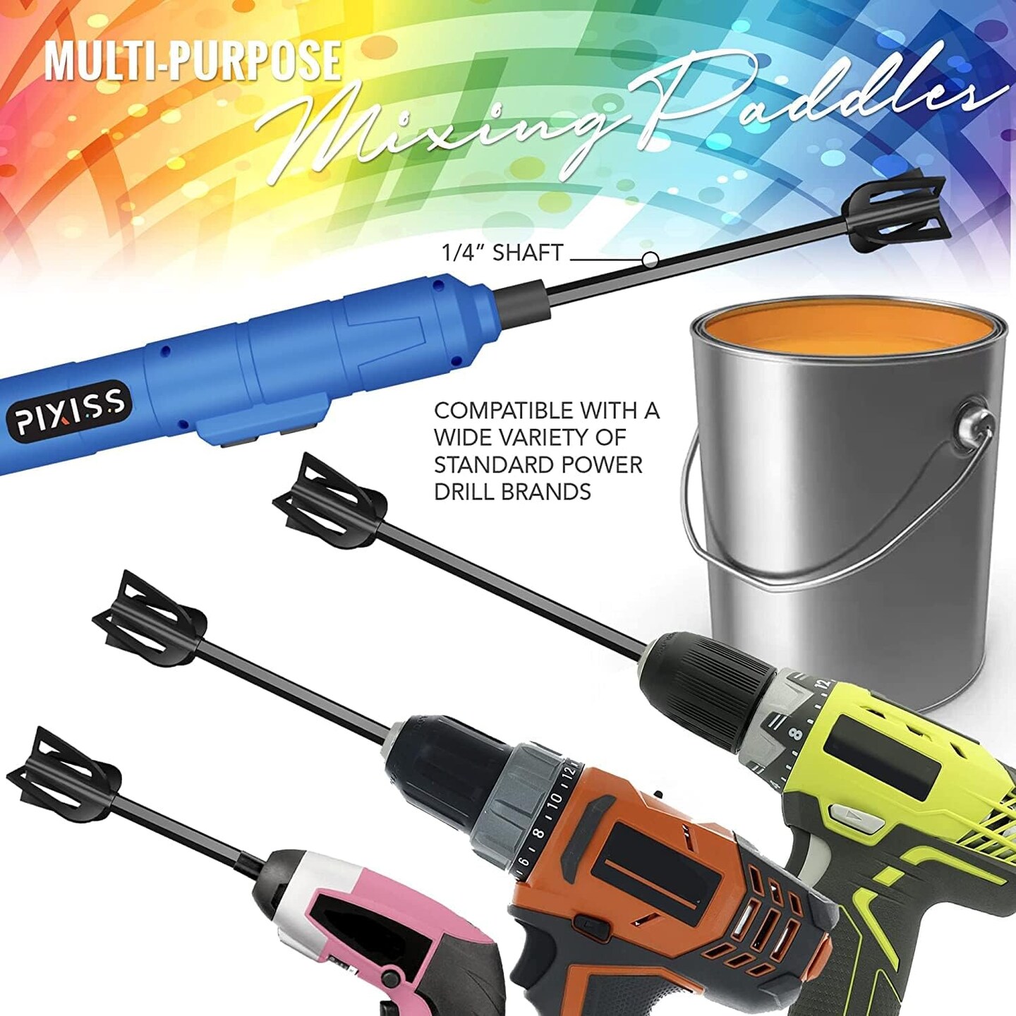 Rechargeable Handheld Epoxy Resin Mixer with 3pk Mixing Paddles and 3pk Silicone Mats (11.6&#x22; x 8.3&#x22;)