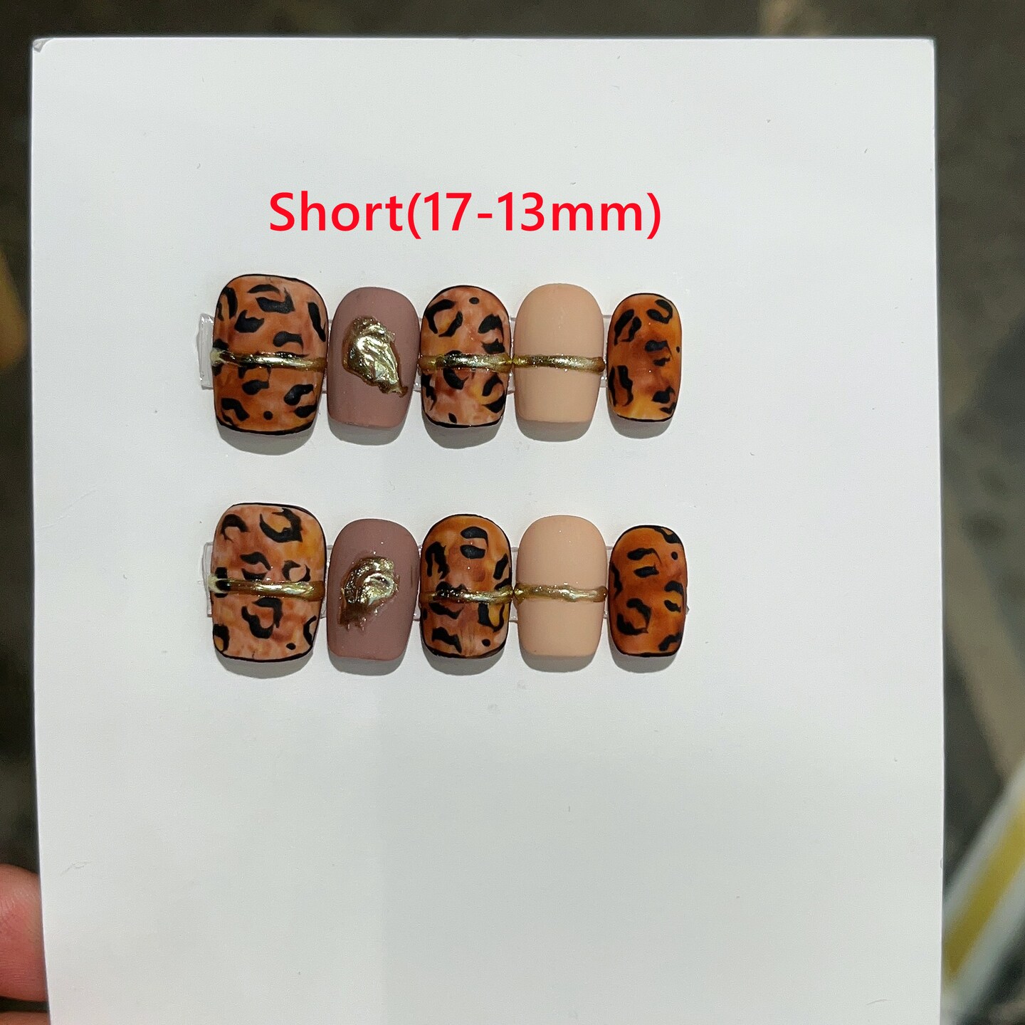 Cheetah Print Nails, Leopard Print Press on Nails, Hard Gel Press