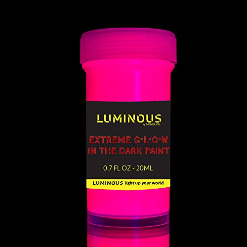 Set of 8 Extreme Glow in The Dark Paint - 20 ml / 0.7 fl oz pots - Self-Luminous Glowing Neon Paints – High Pigmentation Long-Lasting Phosphorescent Paints