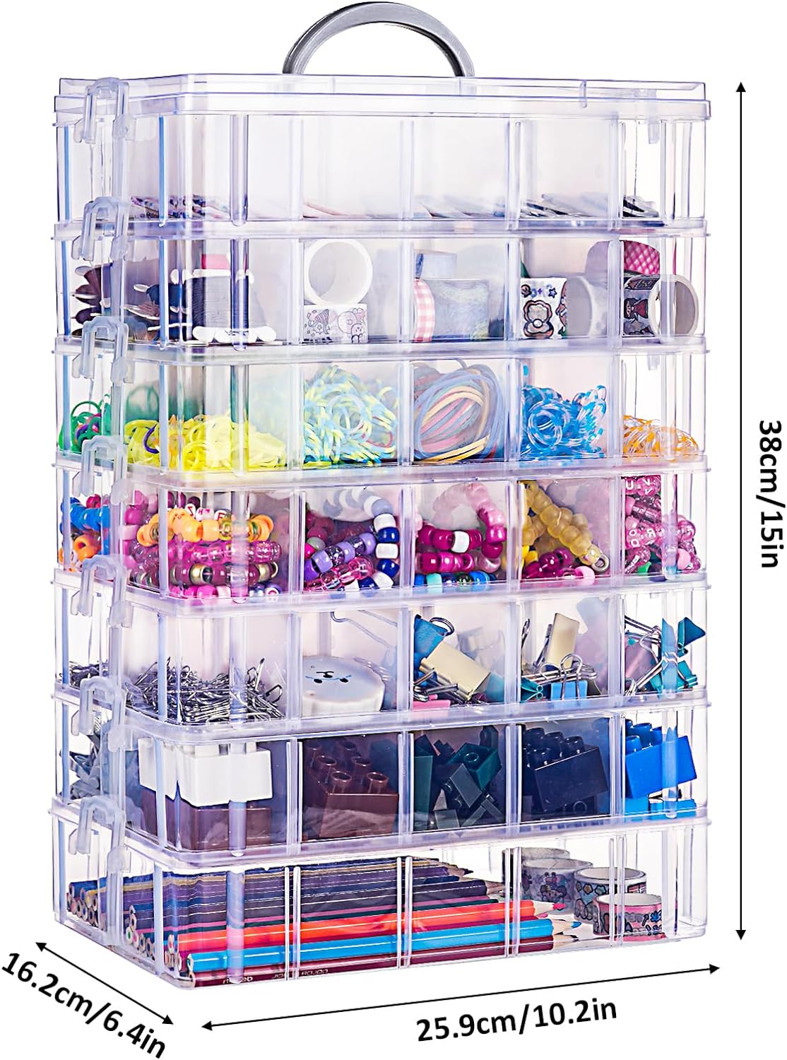 7 Tier Stackable Storage Container Box with 70 Compartments