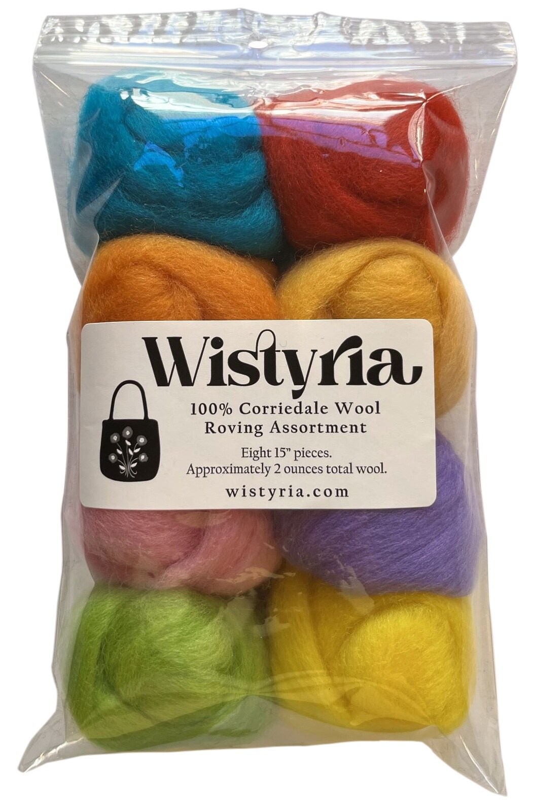 Wistyria Editions Wool Roving 15&#x22; .25oz 8/Pkg-Confetti