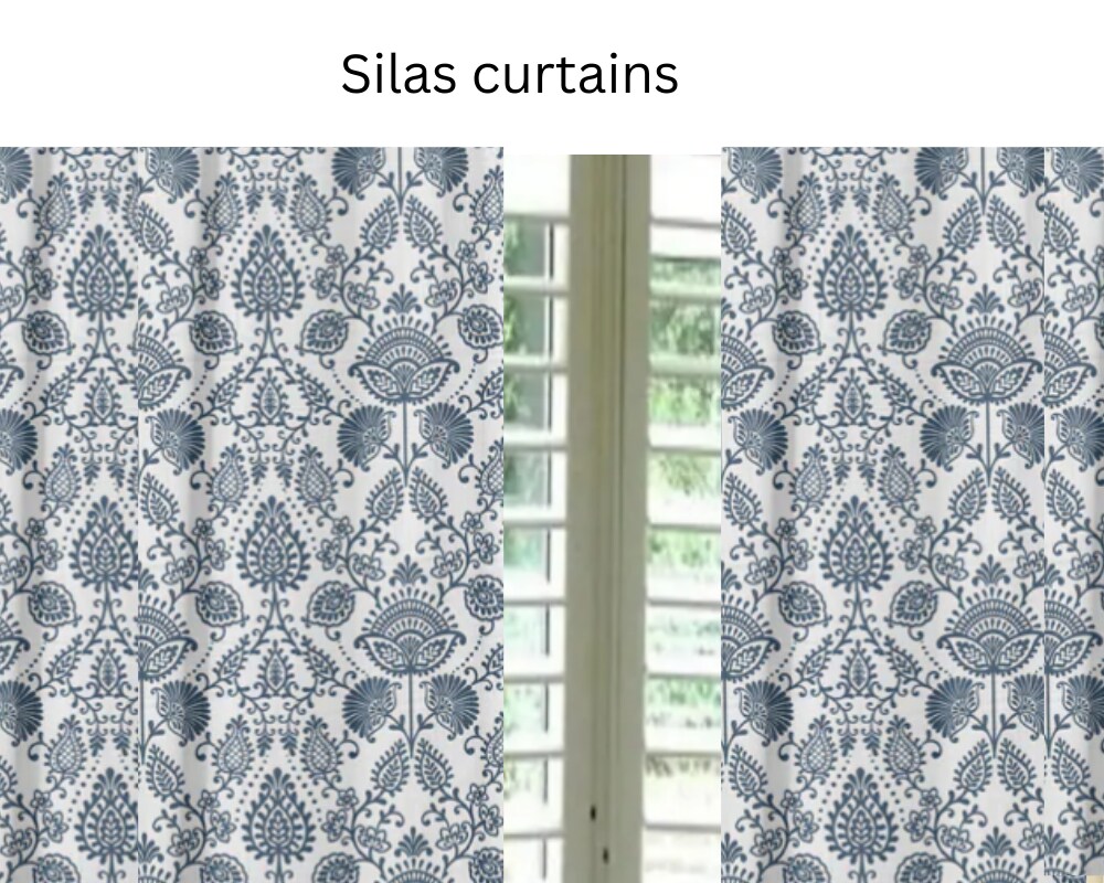 product name is Drapery Loft custom made Silas Italian denim curtains any length