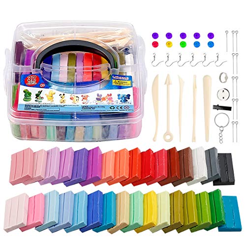 QMay Polymer Clay Kit, 32 Colors Oven Bake DIY Modeling Clay with Sculpting  Tools, NonToxic & Safe, Art Craft Gifts Clay for Kids. ​