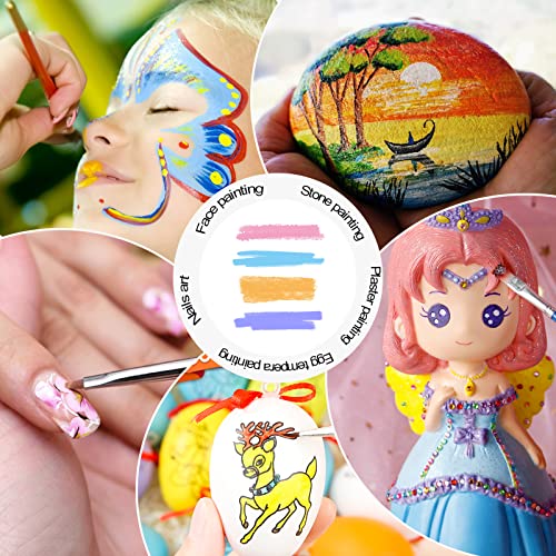 32 Pieces Paint Brush Set, Artist Series, Nylon Bristles with Round, Filbert, Flat, Fan, Angle, Fine Detail Brush, Suitable for Artists and Beginners for Acrylic Painting, Oil, Watercolor