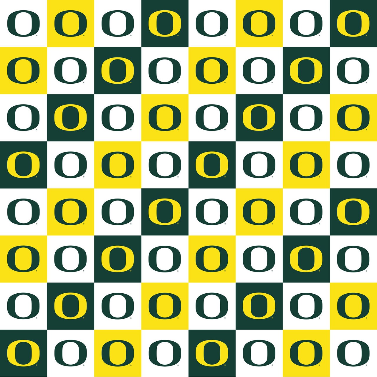 Sykel Enterprises-University of Oregon Cotton Fabric-Oregon Ducks Collegiate Check Cotton Quilting Fabric