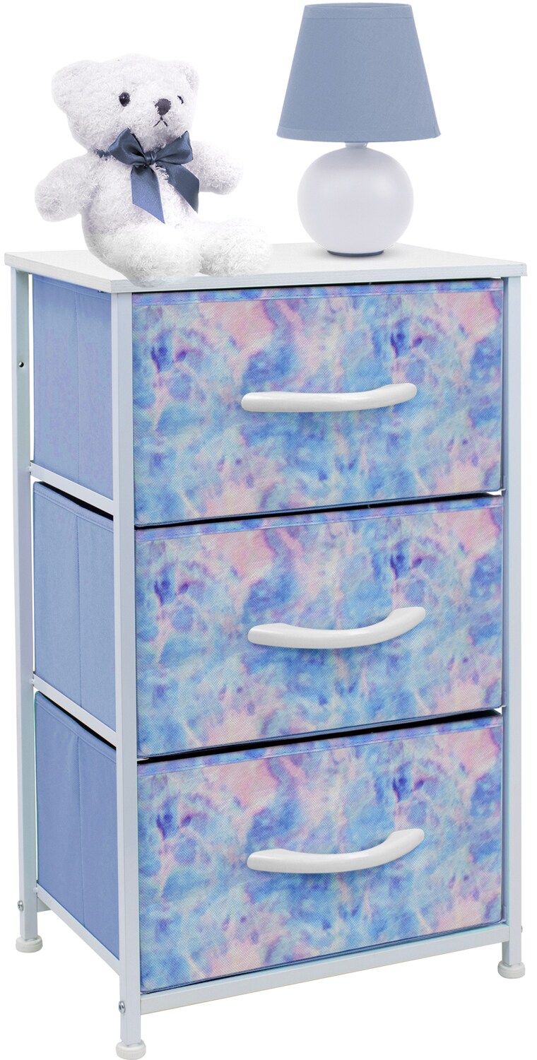 Sorbus Dresser with 3 Drawers - Bedside Furniture & Accent End Table Chest for Home, Bedroom Accessories, Office, College Dorm, Steel Frame, Wood Top, Fabric Drawers