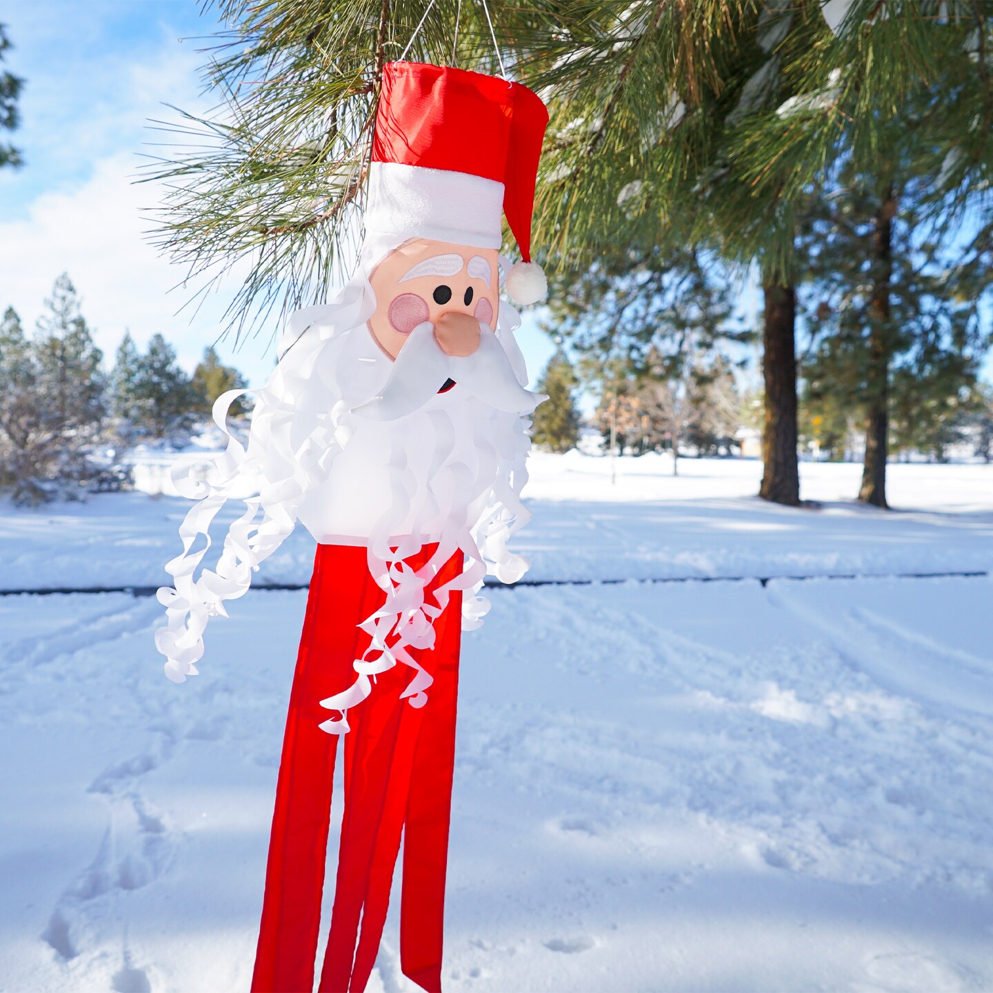 In the Breeze 5226 &#x2014; Santa 3D Windsock &#x2014; Fun St. Nick Holiday Christmas Outdoor Porch Decoration
