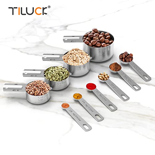 TILUCK measuring cups and magnetic measuring spoons set, 5