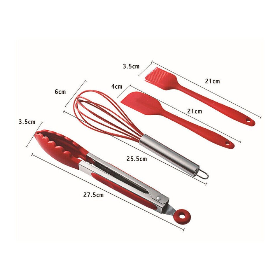 10pcs Silicone Cooking Kitchen Utensil Set Serving Tools Heat Resistant