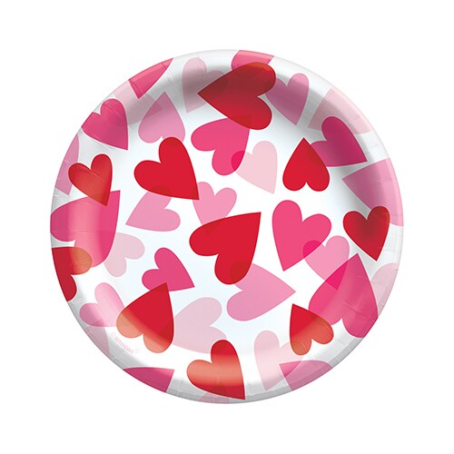 6.75" Hearts All Over Round Paper Plates Michaels
