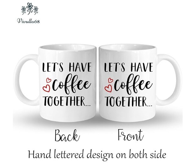 Gifts For The Newlyweds, Gift For Engaged Couple, Valentine Gift For Couple - Lets Have Coffee Together Forever Mug Set, Valentine Mug Set, Husband And Wife Coffee Mug Set, Anniversary Gift For Couple