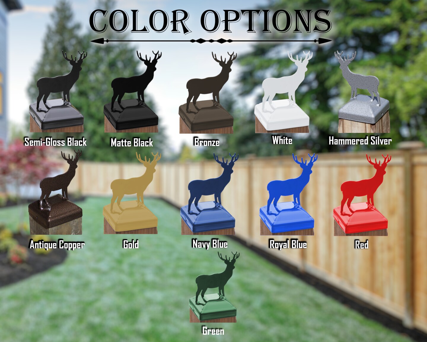 Deer Post cap Fence Post Cap for 4x4 Wood Fence Post, Deer lovers Post Cap, Fence Decor, Mailbox Post Toppers product 2