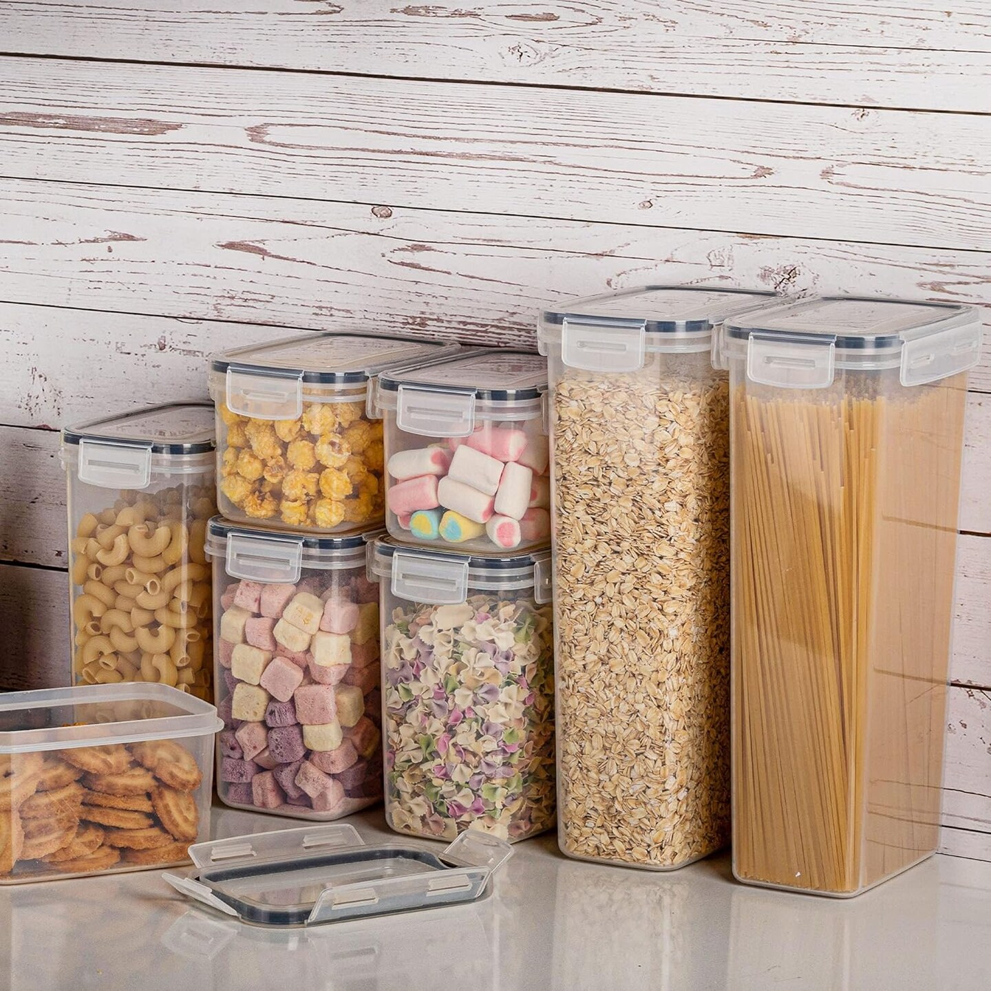 Cereal Storage Container Set, Plastic Airtight Food Storage Containers and  24 Chalkboard Labels - Storage Bins & Baskets, Facebook Marketplace