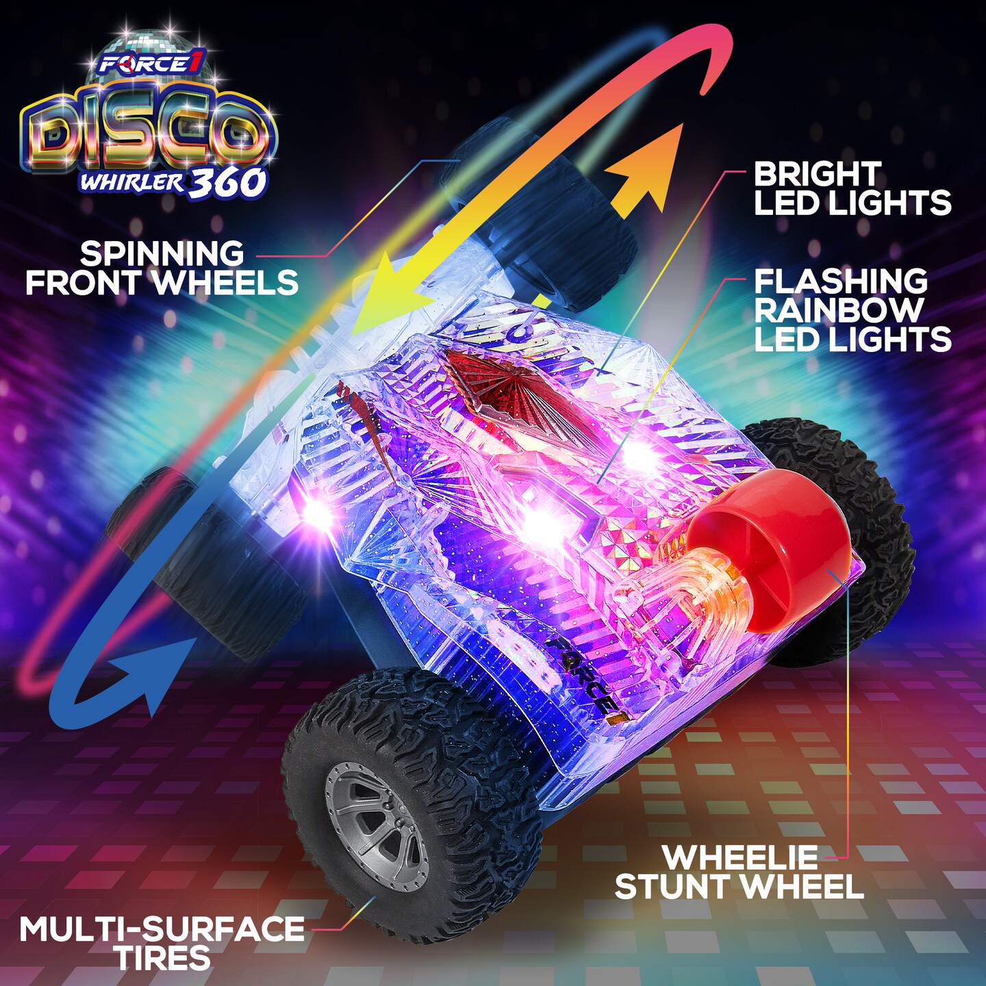 Force1 Disco Whirler 360 Stunt Car Mini RC Cars for Kids