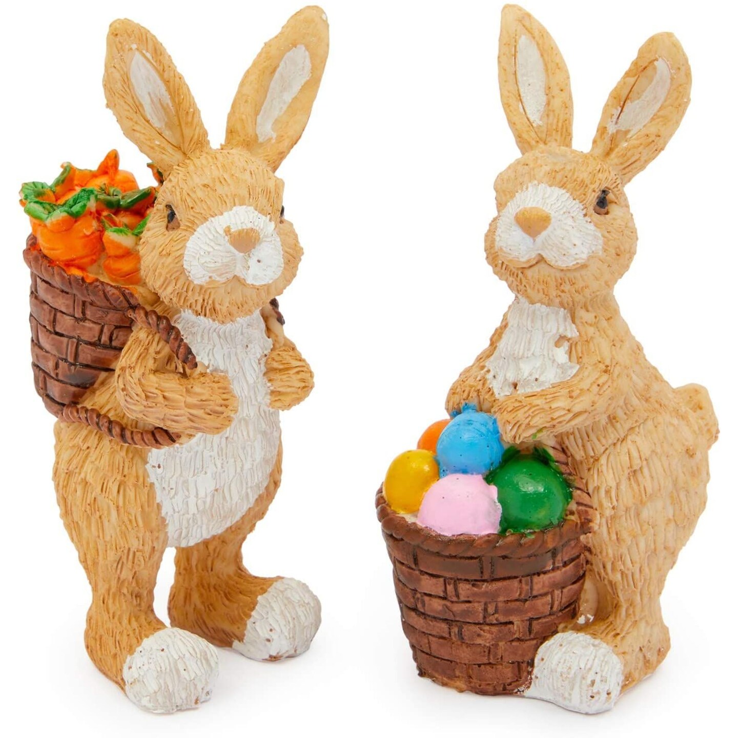 Juvale Set of 2 Easter Statues for Porch, Big Bunny Statue for Spring, Home, Garden &#x26; Table Decorations, 2.7x4.5 inch
