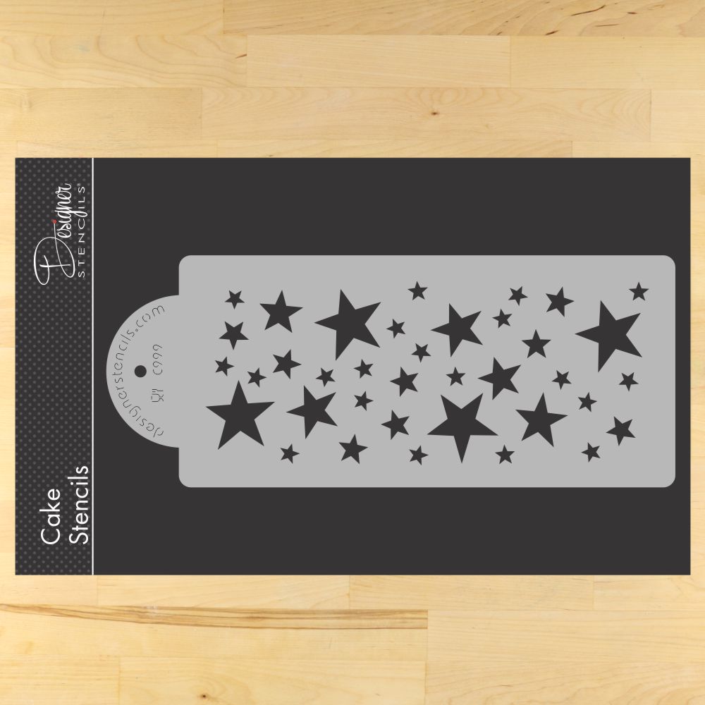 Scattered Stars Cake Stencil | C999 by Designer Stencils | Cake Decorating Tools |