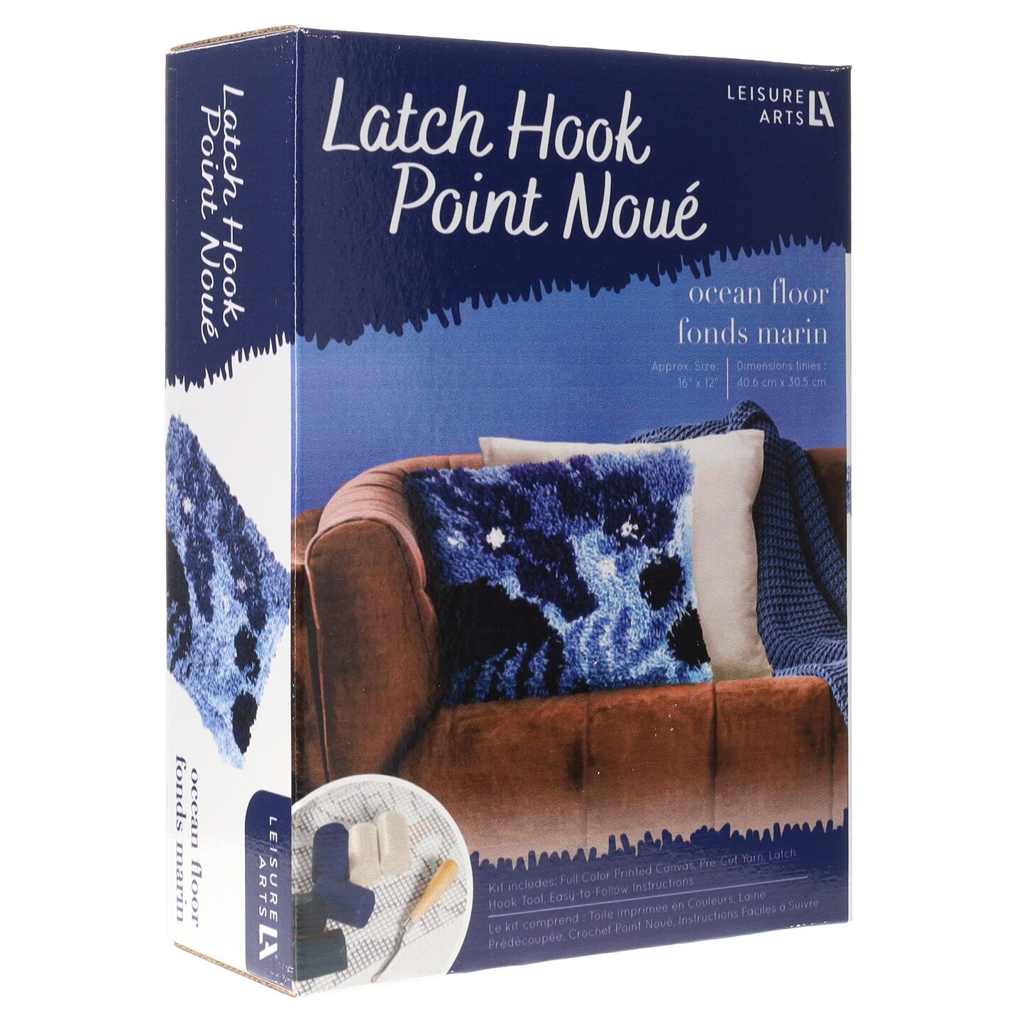 Leisure Arts Latch Hook Kit Ocean Floor, 12&#x22; x 16&#x22;, Latch Hook Kit, Latch Hook Rug Kits, Rug Making Kit, Latch Hook Kits for Adults, Latch Hook Kits for Adults Beginners