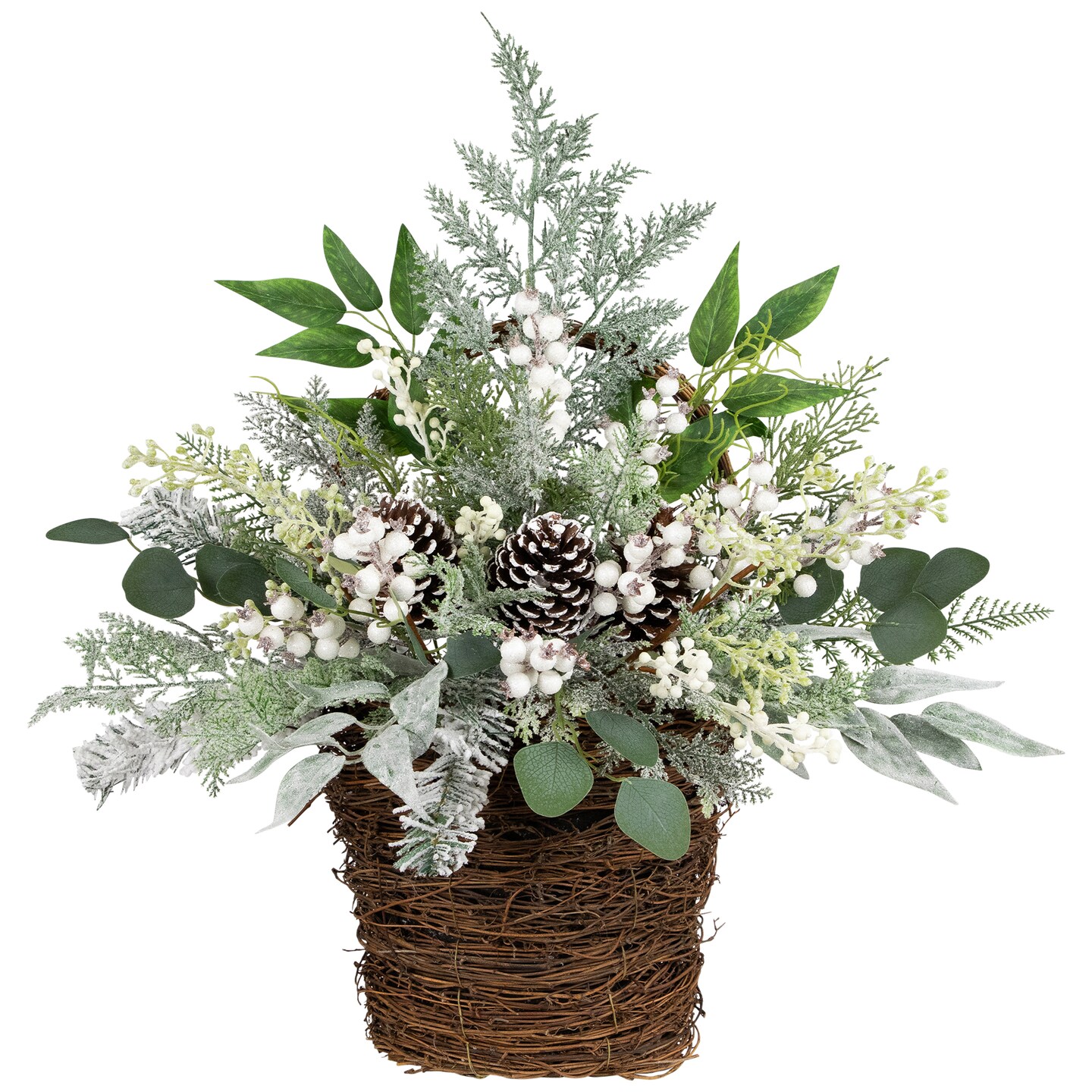 Northlight Berries and Pinecones Frosted Artificial Christmas Decoration - 28&#x22;