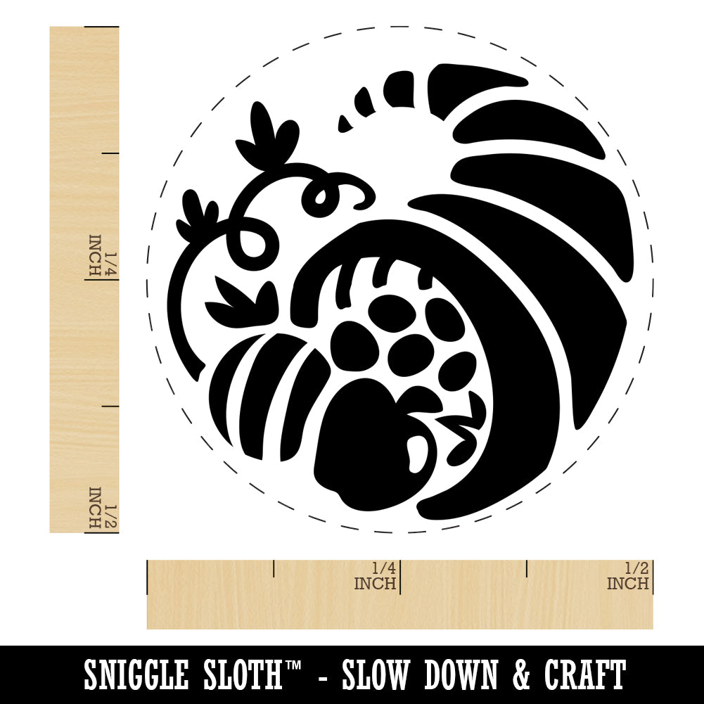 Thanksgiving Fall Cornucopia Self-Inking Rubber Stamp for Stamping Crafting Planners