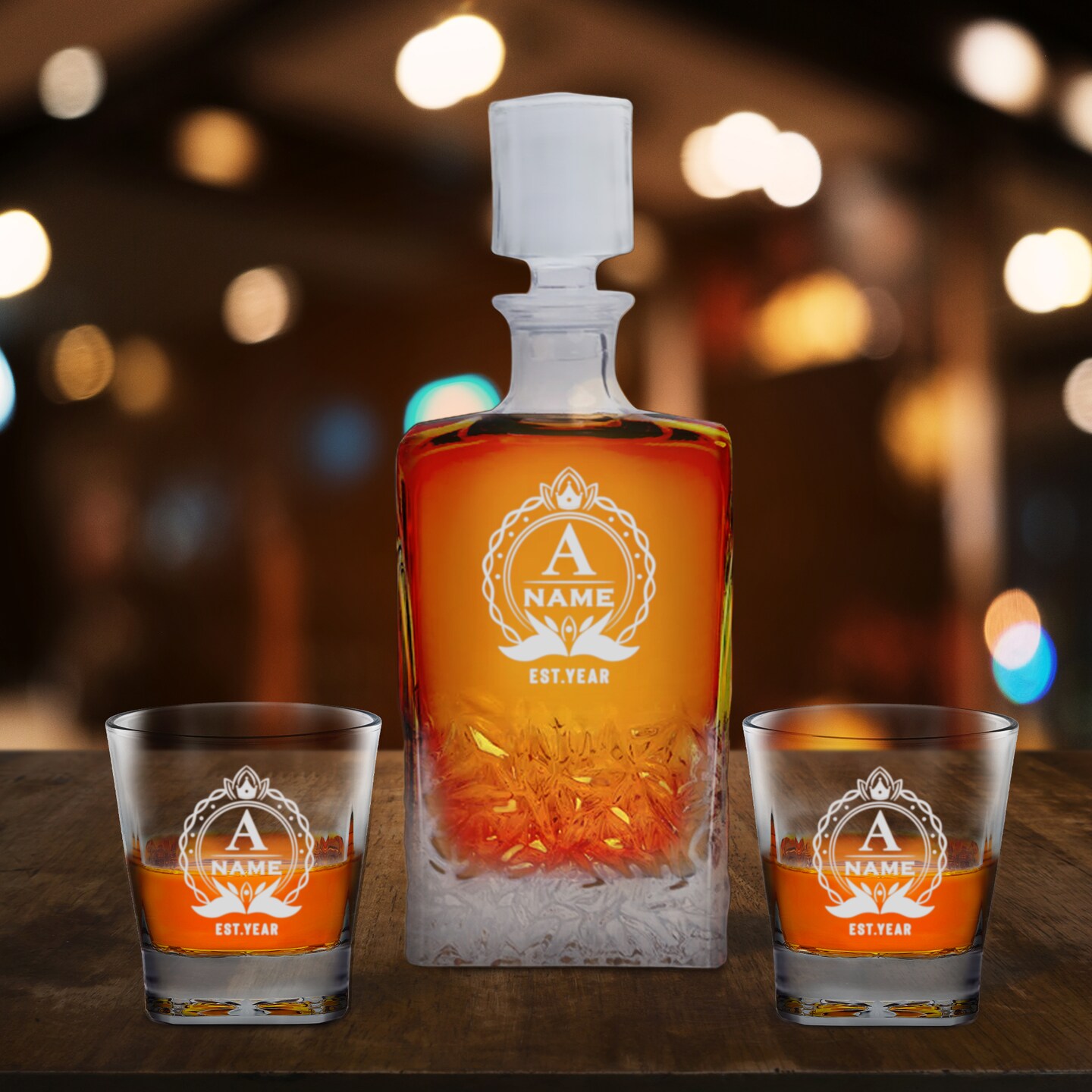 Maverton Classic Bourbon Whiskey Decanter For Him