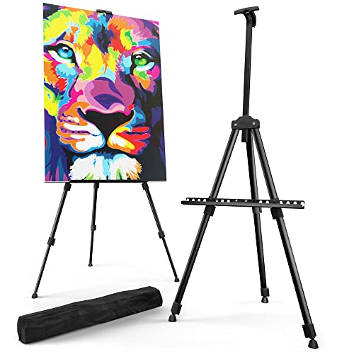 Easel Stand for Display Wedding Picture& Poster, Portable Collapsable  Poster Easel Adjustable Metal Painting Easels Tripod Black 