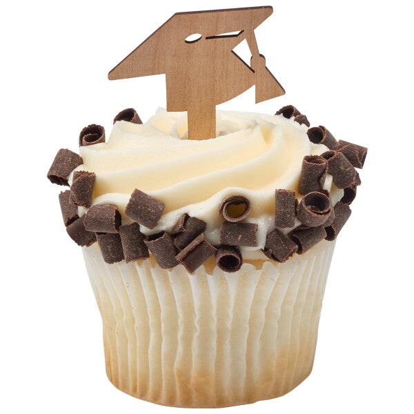 Grad Cap DecoPics&#xAE; Cupcake Decoration, 12ct