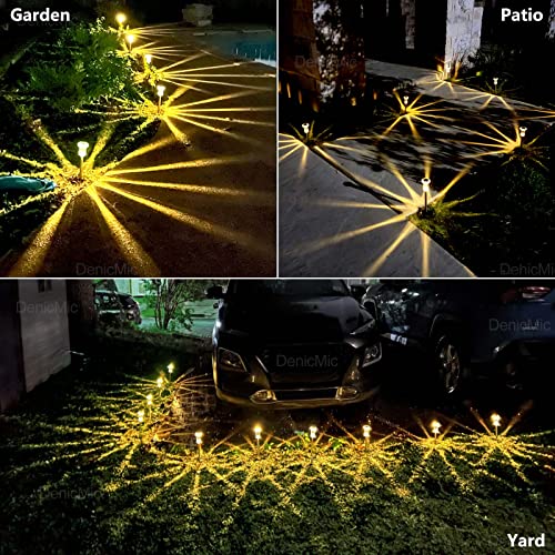 10 Pack Solar Lights Outdoor Waterproof Stainless Steel Garden Stake Lights for Pathway, Walkway, Driveway, Yard, Garden Decor (Warm White)