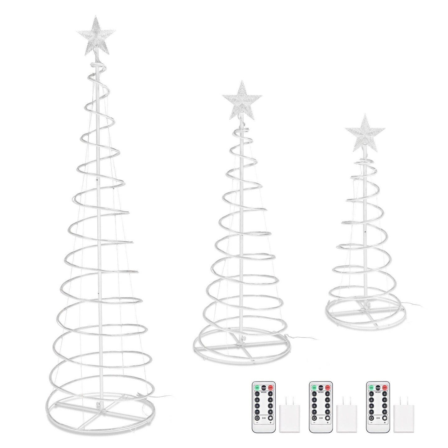 6FT Lighted Spiral Christmas Trees with Plug-in/Warm LEDs