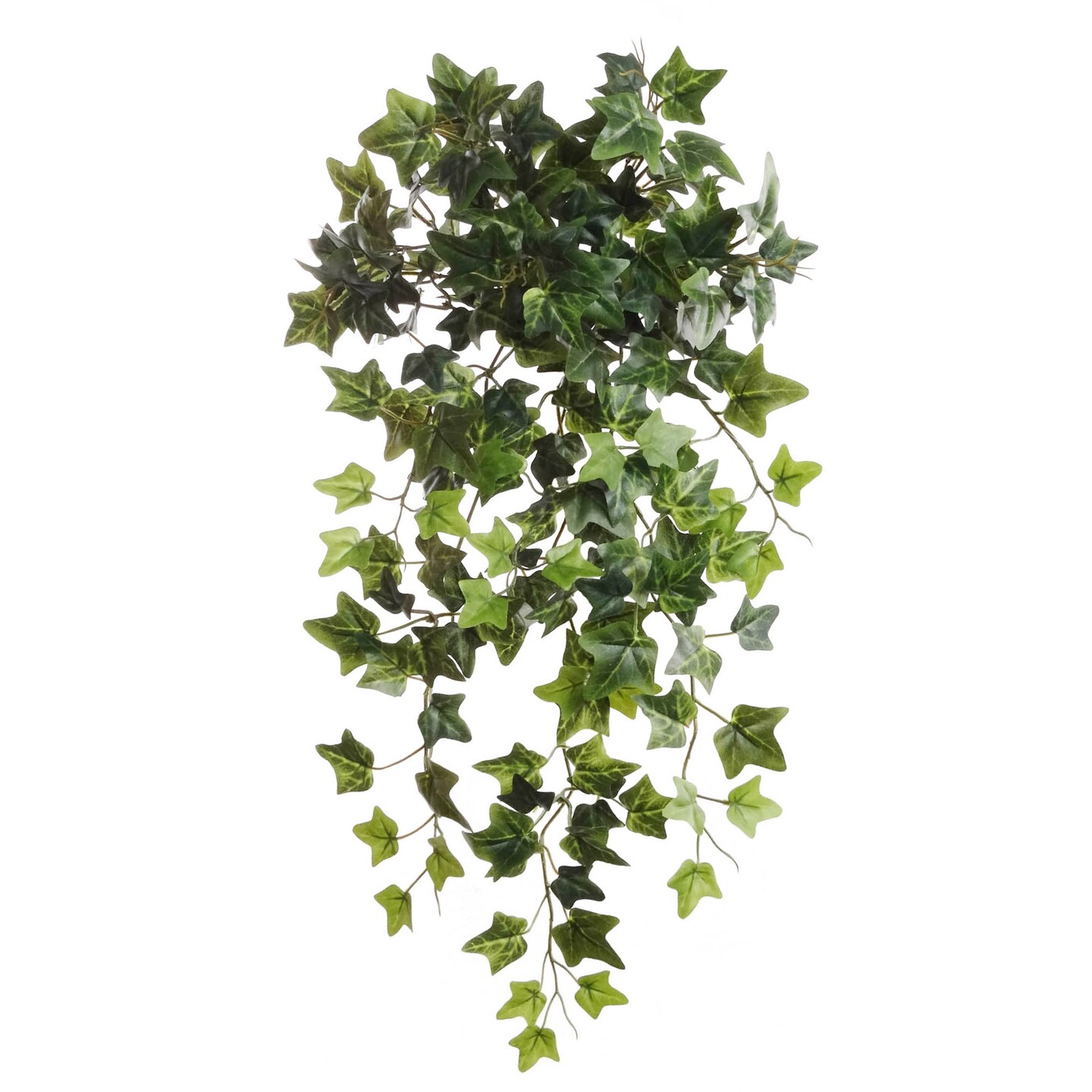 Hanging English Ivy Bush: 19-Inch, Realistic Silk Leaves, Faux Greenery for Home & Garden Decor by Floral Home®