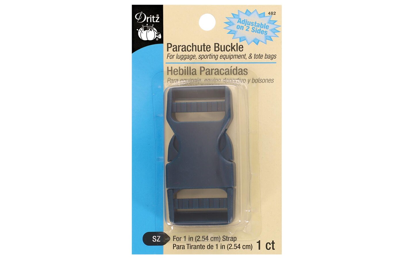 Dritz Parachute Buckle For 1&#x22; Strap Navy Dbl Adj