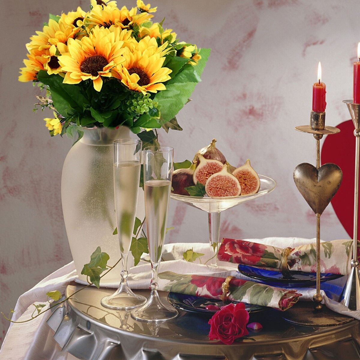 Artificial Silk Sunflower Bouquet for Home Decor