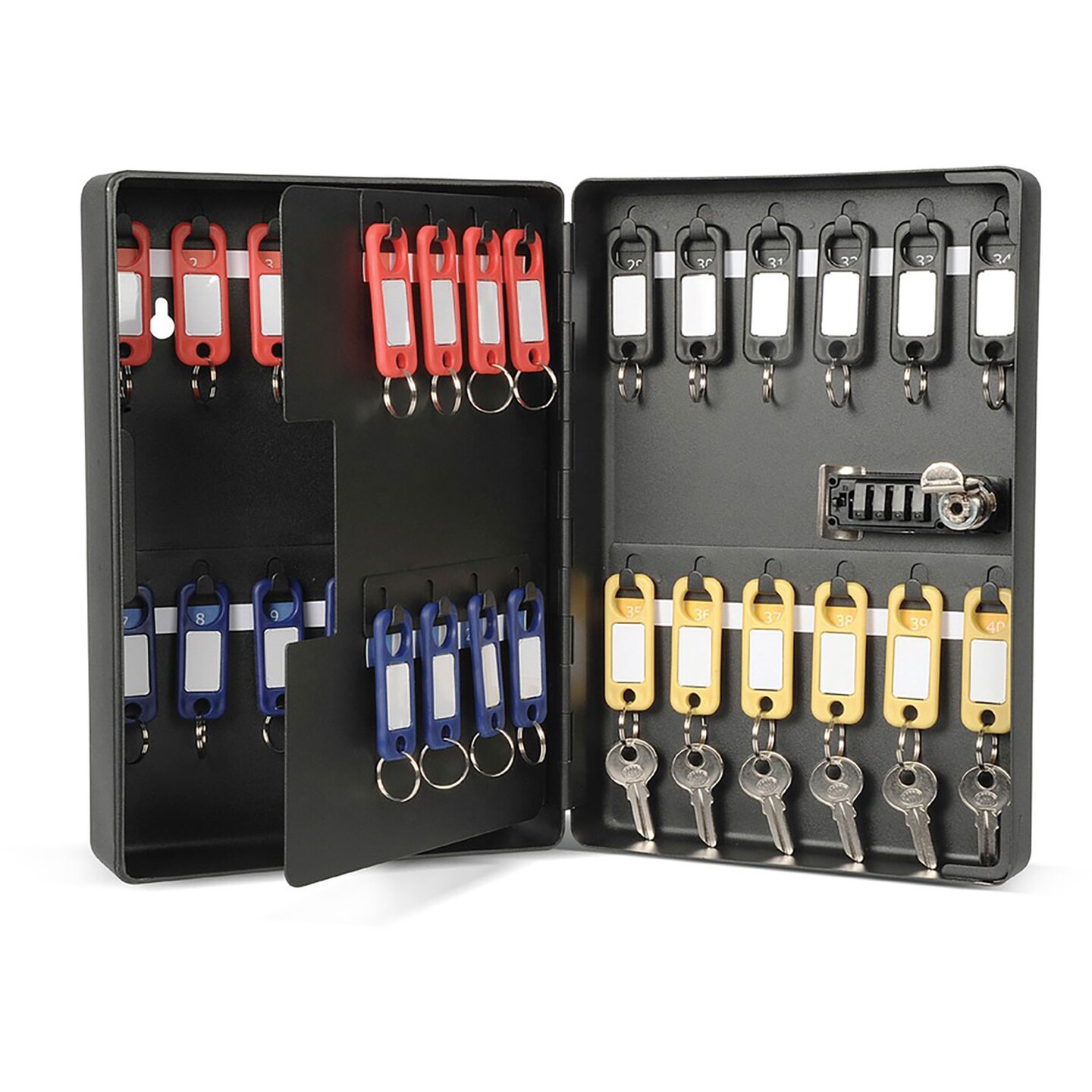 CARL Combination Key Cabinet - Combination Lock, Pre-drilled Mounting Hole - Black