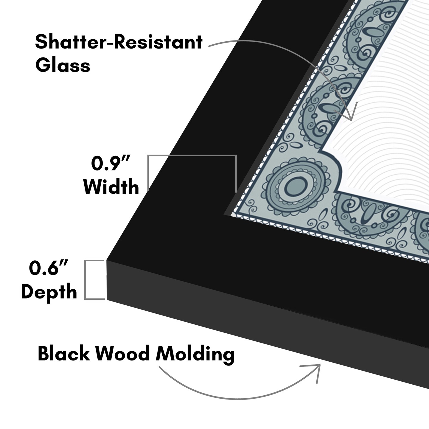 Americanflat 8.5x11 Diploma Frame - Certificate Frame for Displaying Achievements - Shatter Resistant Glass - Adjustable Hanging Hardware - Includes Easel