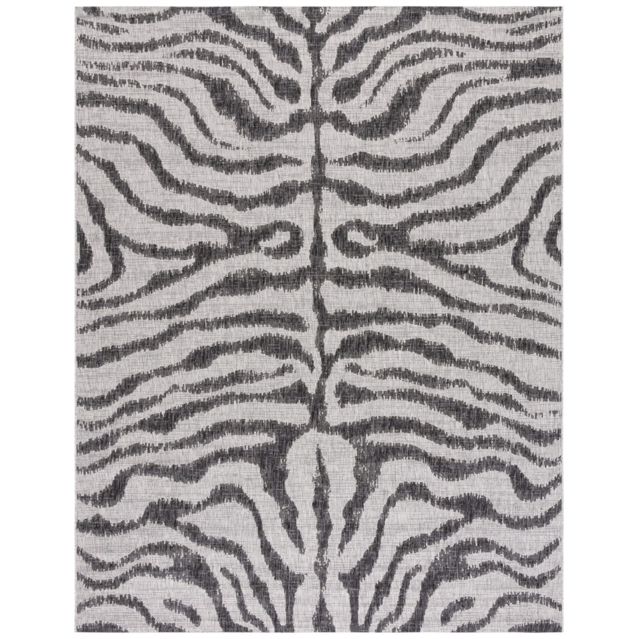 Safavieh Outdoor Cy8444-37612 Courtyard Grey / Black Rug Area Rug Carpet Shag