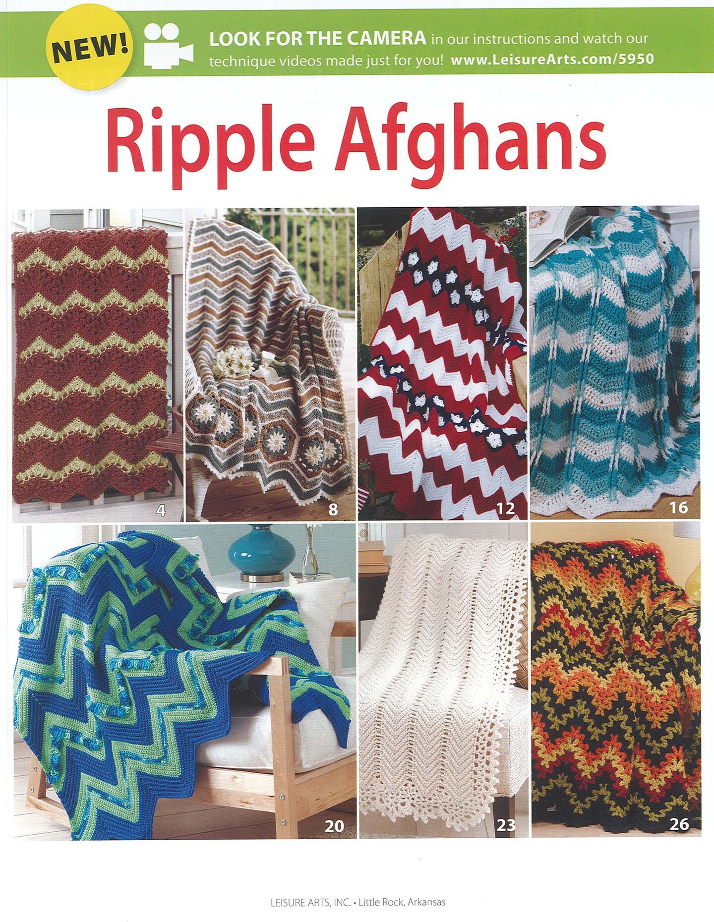 Leisure Arts Crochet Ripple Afghans Crochet Book
