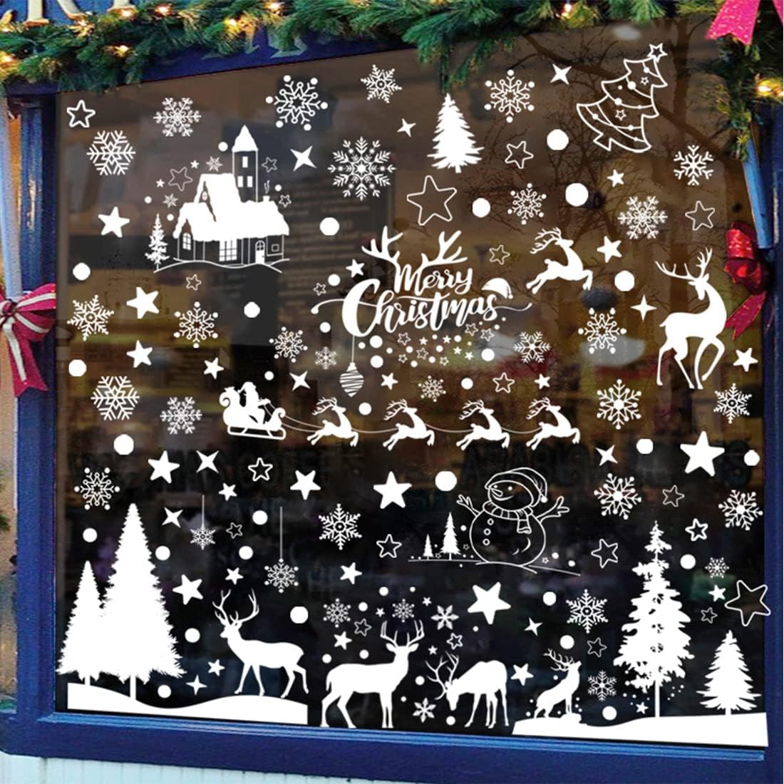 Attractive Christmas Window Sticker Decoration 148 pcs