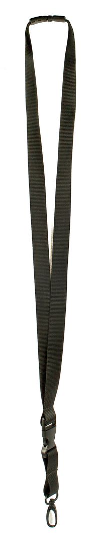 MyID Lanyard, Solid Black, Nylon with Black Breakaway Clasp, 23" length