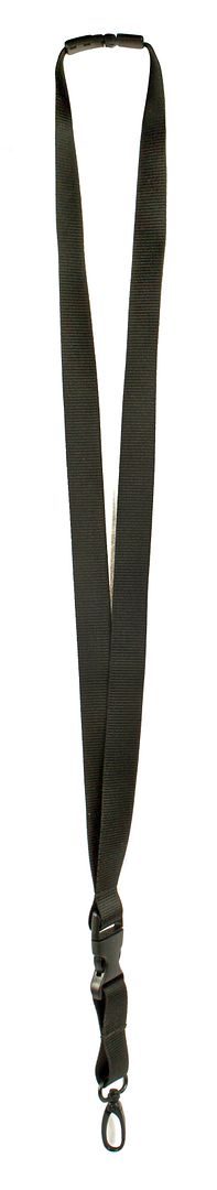 MyID Lanyard, Solid Black, Nylon with Black Breakaway Clasp, 23&#x22; length