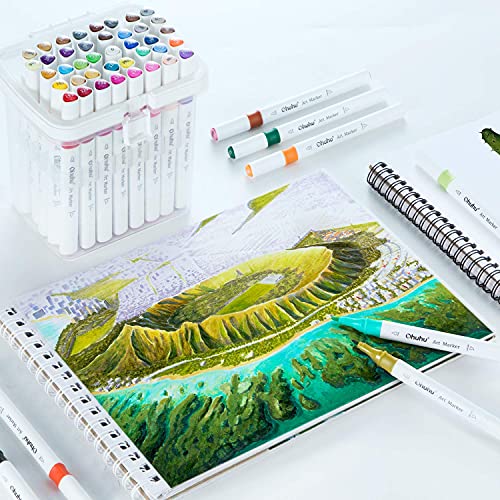48-color Markers, Double Tipped Alcohol Markers, Chisel & Fine Alcohol-based Art Marker Set for Adults Coloring Illustration, Great Value Pack for Students' Art Class, Better Designed Grip