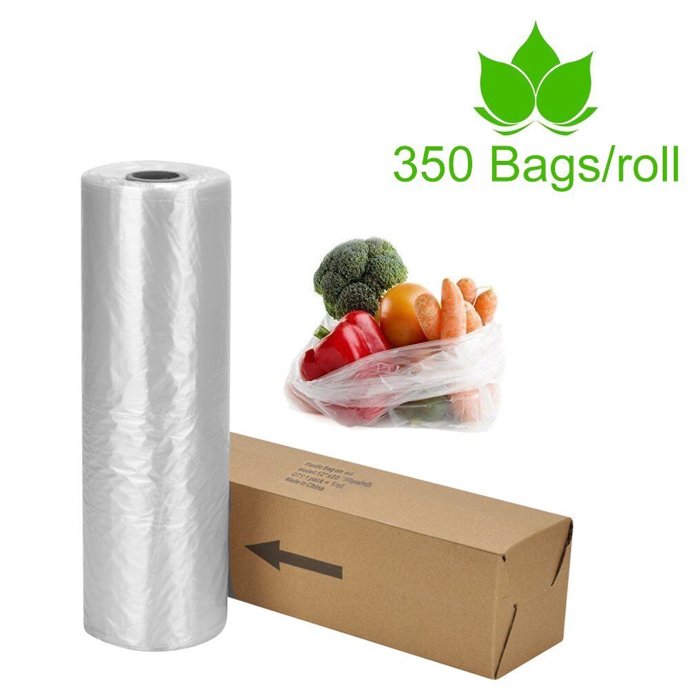 Kitcheniva Plastic Produce Clear Bag 12&#x22;x20&#x22; 350 Bags/Roll