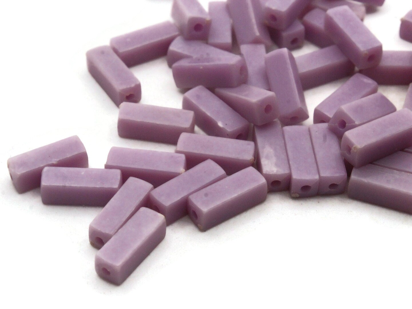 50 12mm Purple Vintage Plastic Rectangle Beads