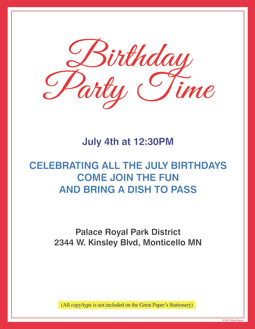 Great Papers! Red Border Stationery Letterhead, Invitations and Announcements, Printer Friendly, 8.5"x11", 80 Pack