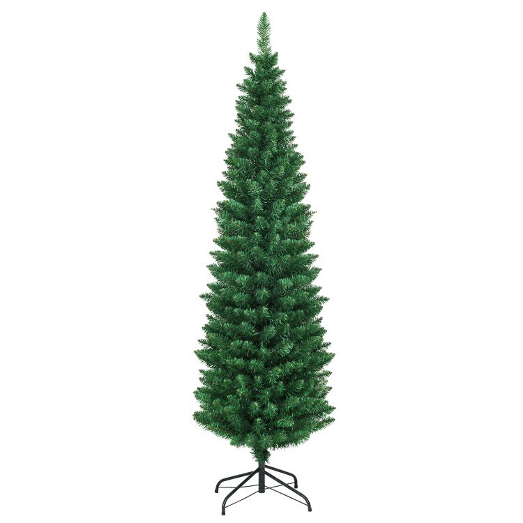 5/6/7/8/9ft PVC Artificial Slim Pencil National Christmas Tree with