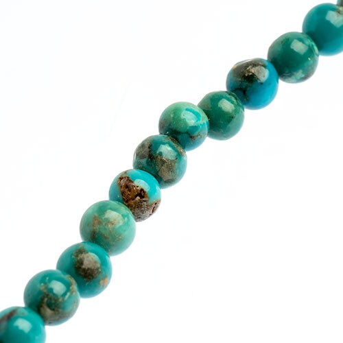 Earth&#x27;s Jewel Semi-Precious 5mm Turquoise Natural Round Strung Bead