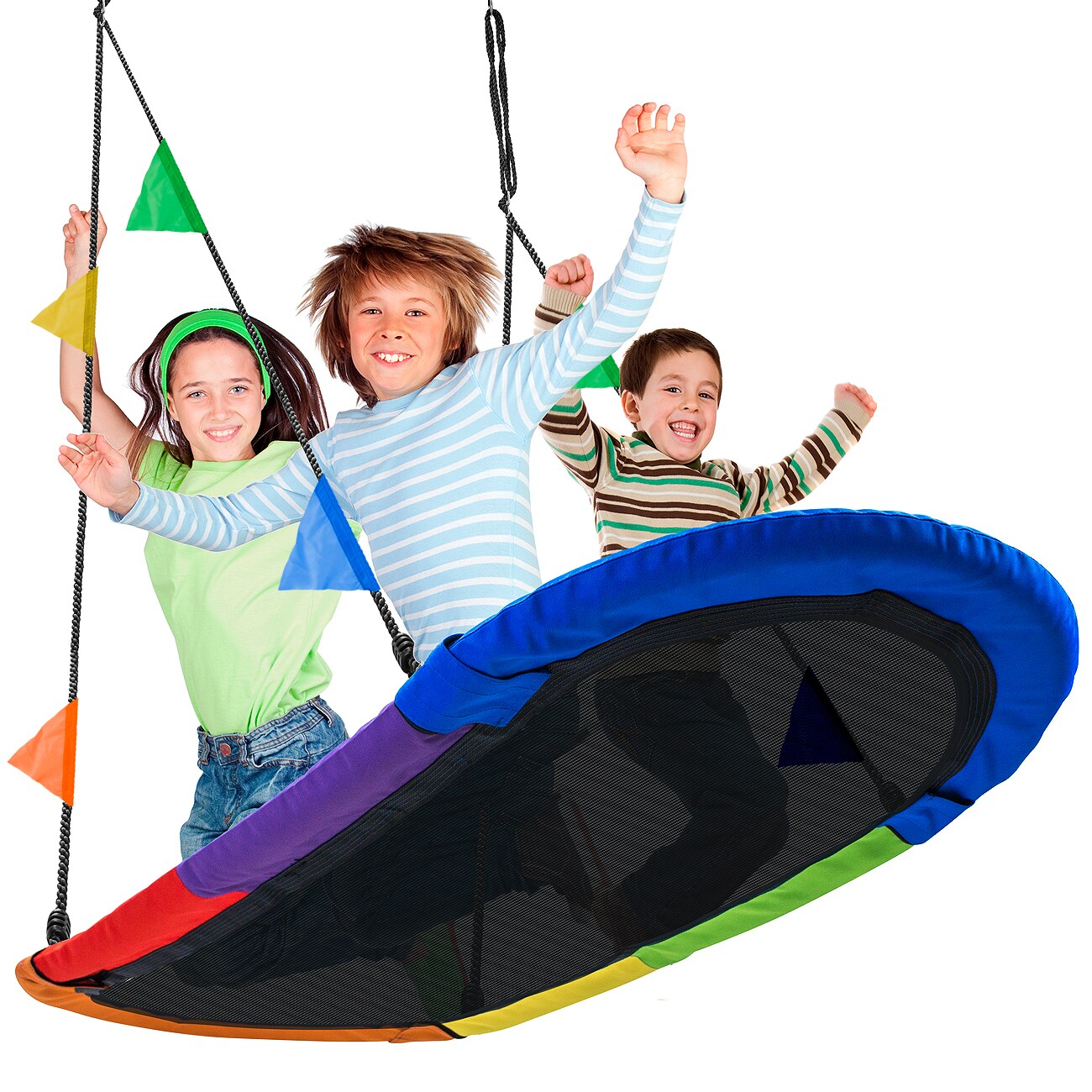 Sorbus Saucer Surf Swing With Flags
