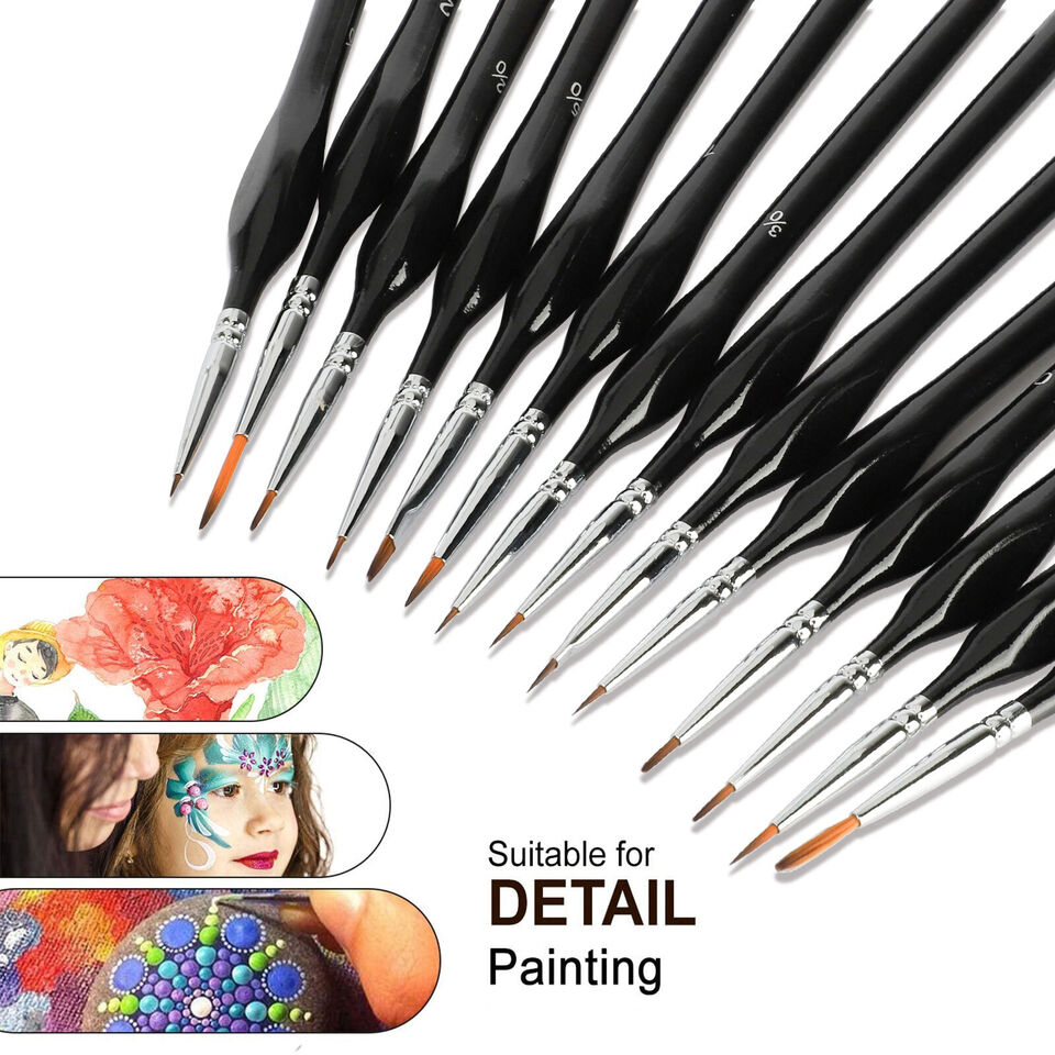 15PCS Miniature Paint Brushes Fine Tip .