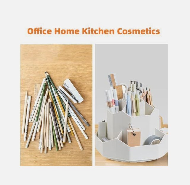 Pencil Pen Holder Desktop Organizer - 9 Compartments Accessories for the Office Desk,