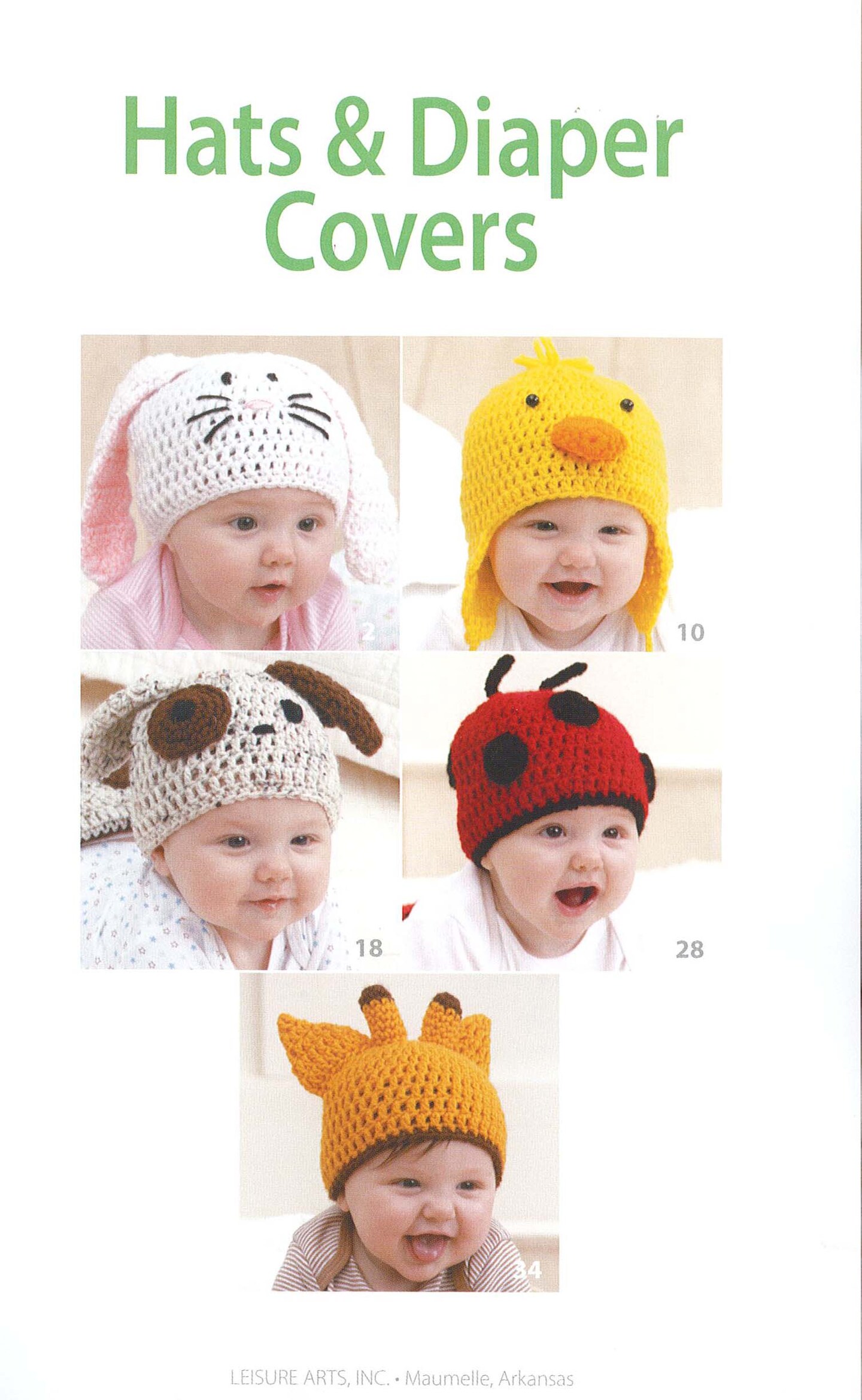 Leisure Arts Hats and Diaper Covers Crochet Book