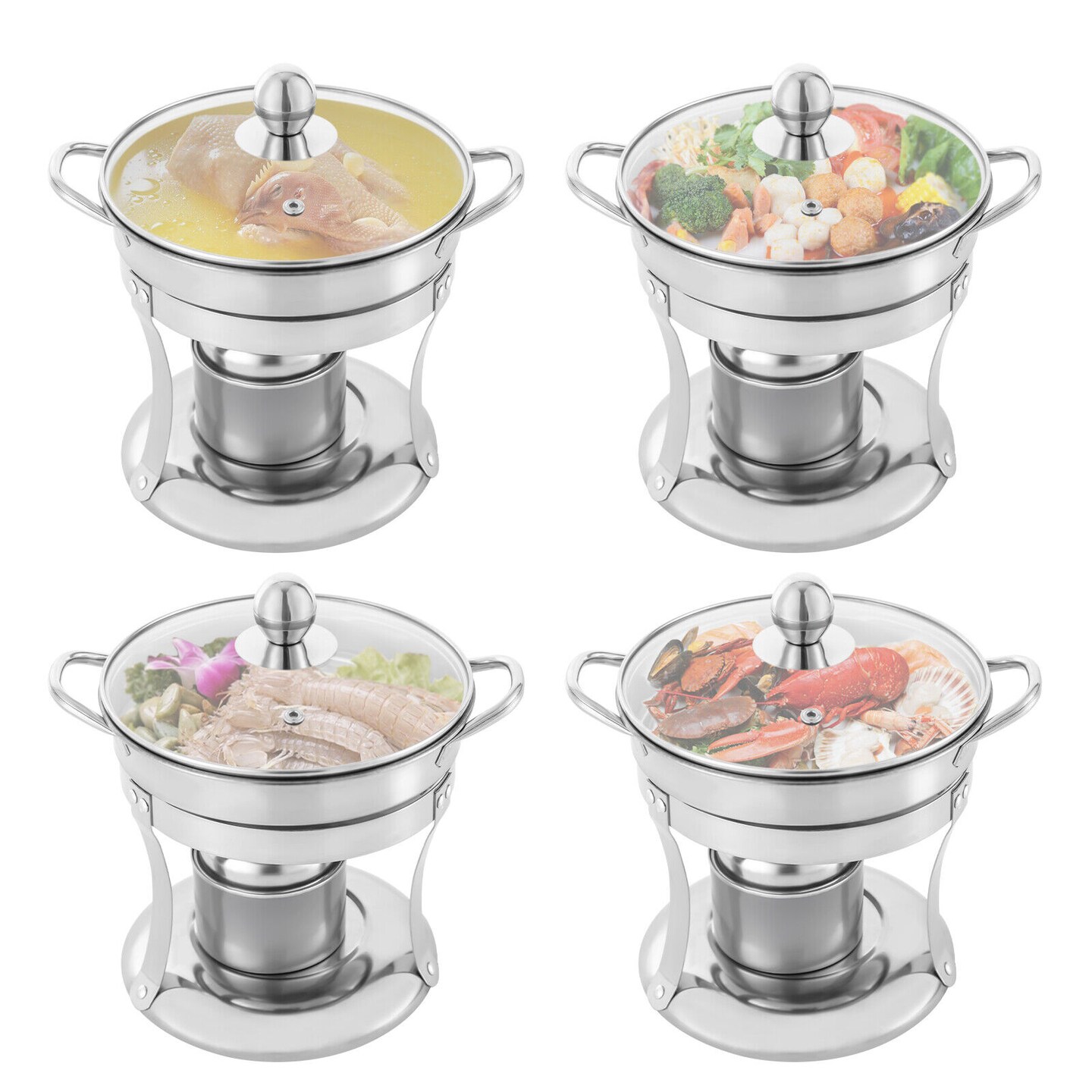 4Pack Chafing Dish with Food Warmer Set
