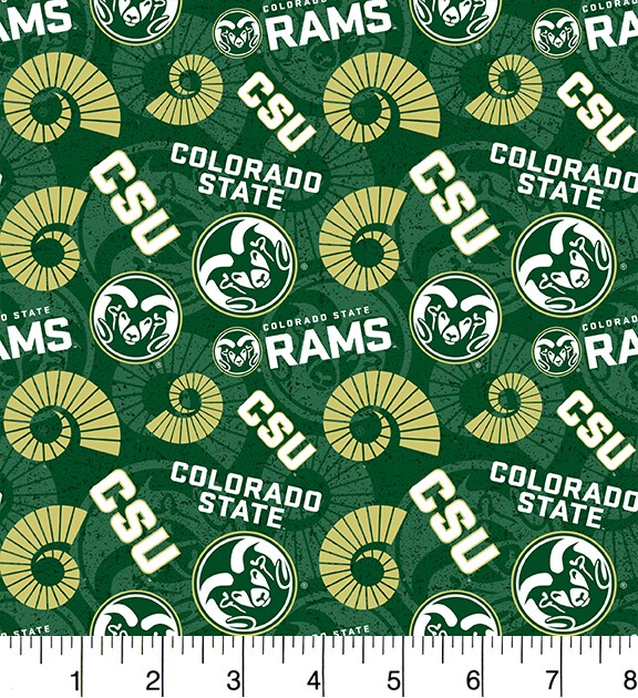 Sykel Enterprises-Colorado State University Cotton Fabric-Colorado State Rams Tone On Tone Cotton Quilting Fabric